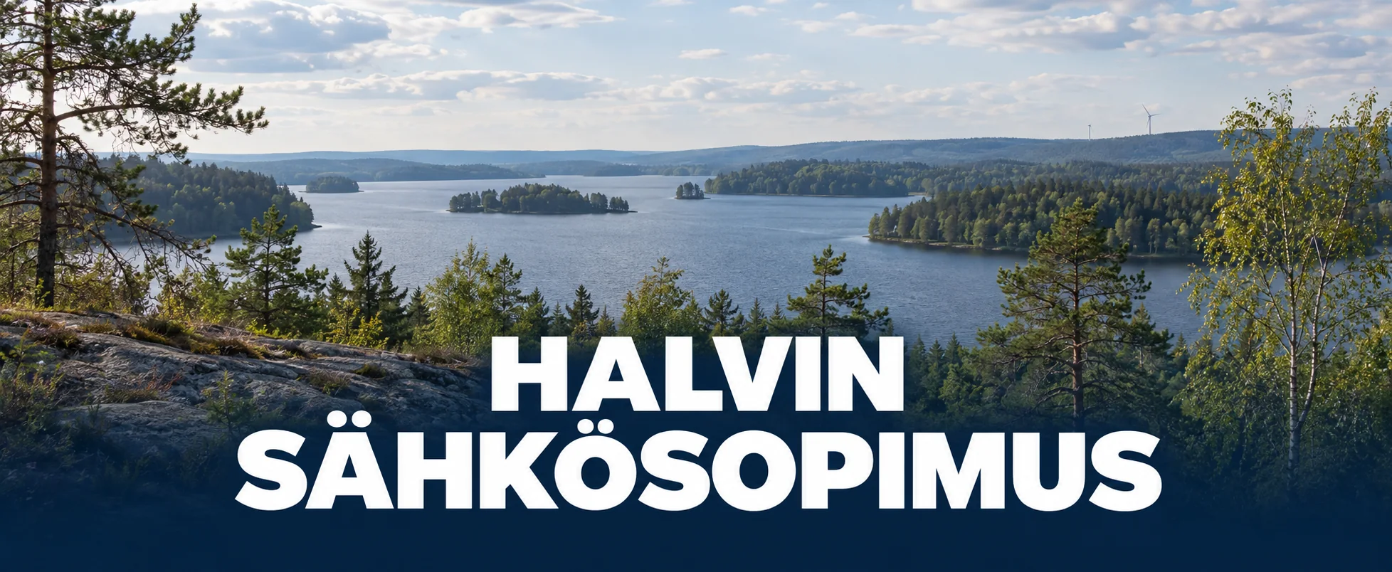 Järvi- ja metsämaisema Suomessa.